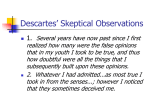 Descartes’ Skeptical Observations