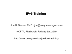 IPv6 Training  - University of Oregon
