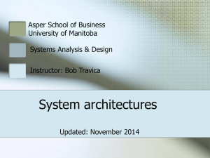 System architectures - University of Manitoba