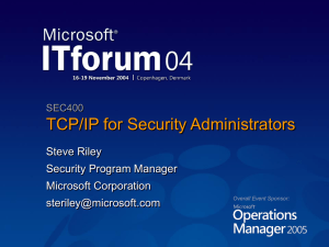 TCP/IP for Security Administrators