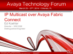 IP Multicast over Avaya Fabric Connect