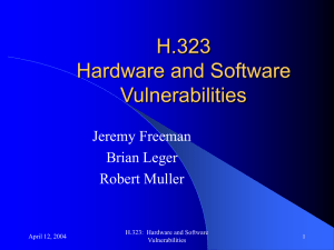 H.323 Hardware and Software Vulnerabilities