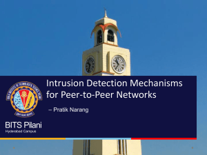 Intrusion Detection Mechanisms for Peer-to