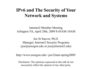 IPv6 and the Security of Your Network and Systems