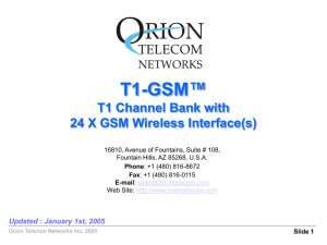 T1-GSM - Orion Telecom