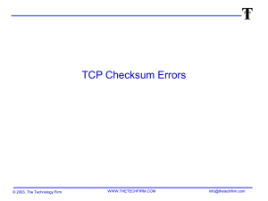 Checksum Errors - The Technology Firm