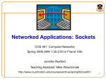 Networked Applications (sockets)