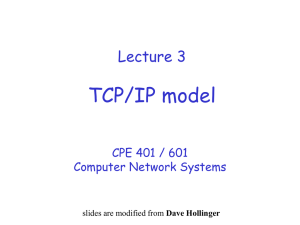Lecture 3 TCP/IP model