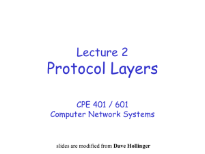 Lecture 2 Protocol Layers