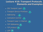 19. Transport Protocols. Elements and Examples