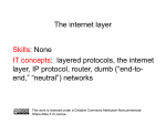 Presentation: the internet layer, IP, the Internet Protocol