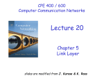 Lecture #20: Link layer (error detection and correction)