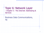 Chapter 5 : The Internet: Addressing & Services