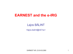 EARNEST and the e-IRG