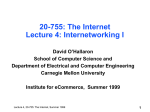 Internetworking I - Carnegie Mellon School of Computer Science
