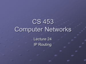 Lecture 24: IP Routing