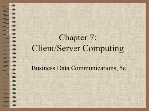 Client/Server and Intranet Computing