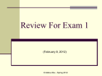 Review For Exam notes