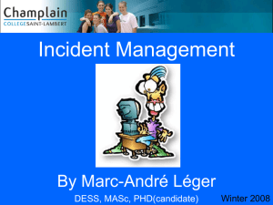 Incident management - Marc