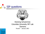 SIP questions - Columbia University