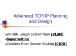 Advanced TCP/IP Planning and Design