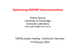 Optimising ASP/ISP Interconnections, Panos Gevros