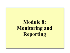 Module 8: Monitoring and Reporting
