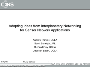 Adopting Ideas from Interplanetary Networking for Sensor