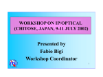 WORKSHOP ON IP/OPTICAL (CHITOSE, JAPAN, 9
