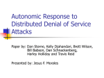 Autonomic Response to Distributed Denial of Service Attacks