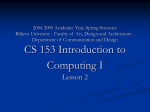 Types of Networks - CS 153 Introduction to Computing I