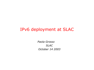SLAC IPv6 deployment