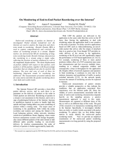 On Monitoring of End-to-End Packet Reordering over the Internet  Bin Ye