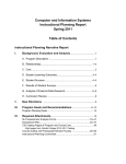 Computer and Information Systems Instructional Planning Report Spring 2011 Table of Contents