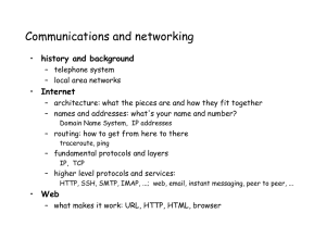 Communications and networking history and background Internet
