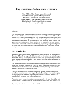 Tag Switching Architecture Overview