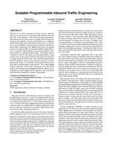 Scalable Programmable Inbound Traffic Engineering Peng Sun Laurent Vanbever Jennifer Rexford