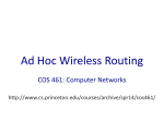 Ad Hoc Wireless Routing COS 461: Computer Networks