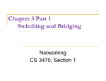 Chapter 3 Part 1 Switching and Bridging Networking CS 3470, Section 1