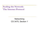 Scaling the Network: The Internet Protocol Networking CS 3470, Section 1