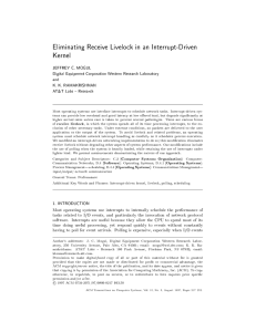 Eliminating Receive Livelock in an Interrupt-Driven Kernel