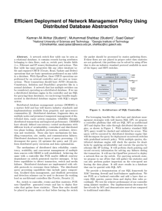 Efficient Deployment of Network Management Policy Using Distributed Database Abstraction