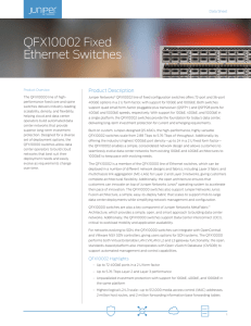 QFX10002 Fixed Ethernet Switches Product Description Data Sheet