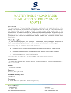 Master Thesis – Load Based Installation of Policy Based Routes Background