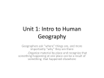 Unit 1: Intro to Human Geography