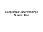 Geographic Understandings Number One