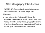 Cardinal Directions - MrWall7thGradeSocialStudies