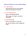 Preview of Period 15: Uses of Solar Energy