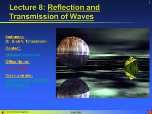 Lecture 8: Reflection and Transmission of Waves