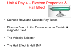 Unit 4 Day 4 – Electron Properties & Hall Effect